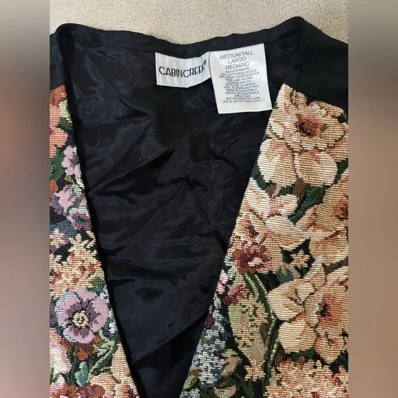 Vintage Cabin Creek Multicolor Floral Vest size Medium Tall - Picture 3 of 5